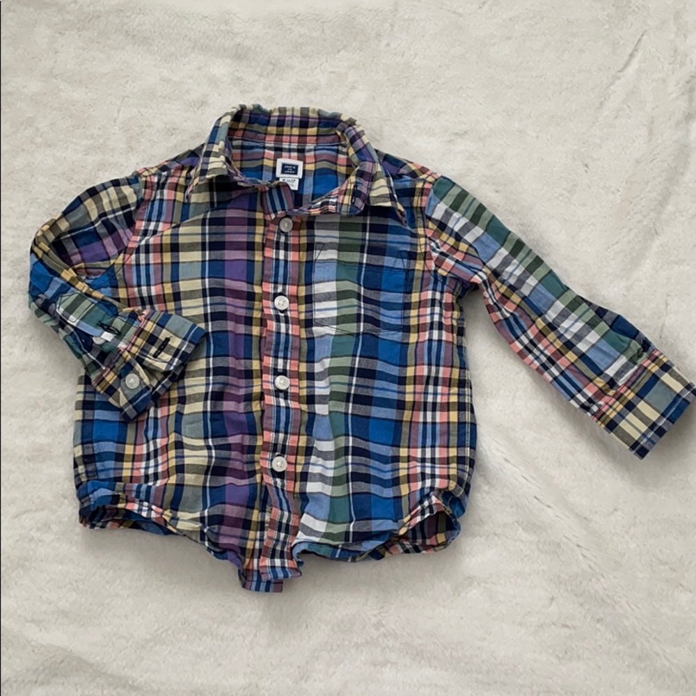 Janie and Jack Madras Plaid Shirt 6-12 months